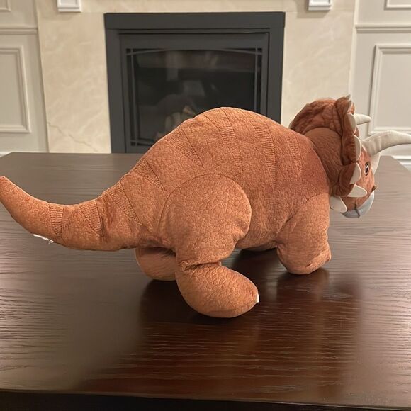 JÄTTELIK Soft toy, dinosaur/dinosaur/triceratops Reddish brown 18” long EUC - Picture 4 of 7